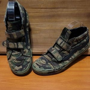 Vans Green Camo Boys High Top Sneakers